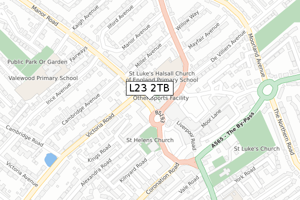 L23 2TB map - large scale - OS Open Zoomstack (Ordnance Survey)