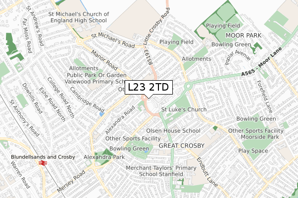 L23 2TD map - small scale - OS Open Zoomstack (Ordnance Survey) L23 2TD map - small scale - OS Open Zoomstack (Ordnance Survey)