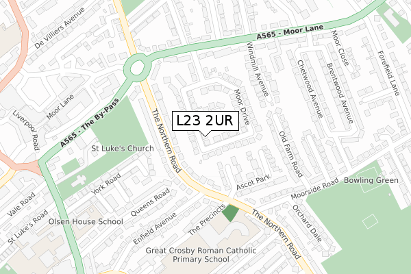 L23 2UR map - large scale - OS Open Zoomstack (Ordnance Survey)