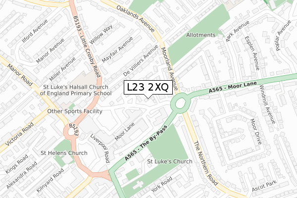 L23 2XQ map - large scale - OS Open Zoomstack (Ordnance Survey)