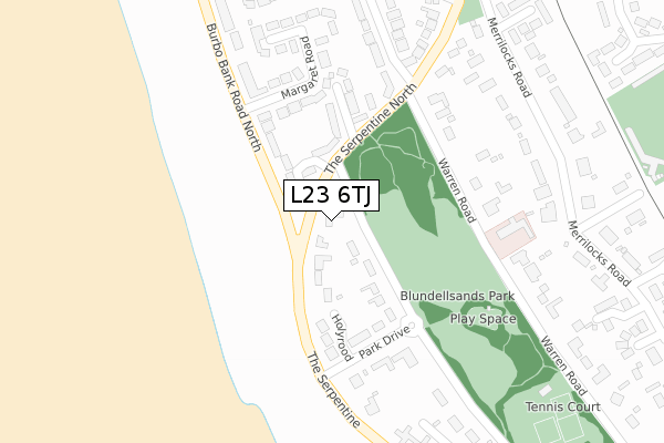 L23 6TJ map - large scale - OS Open Zoomstack (Ordnance Survey)