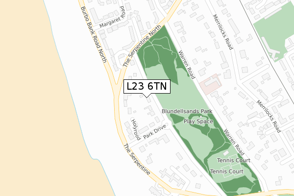 L23 6TN map - large scale - OS Open Zoomstack (Ordnance Survey)