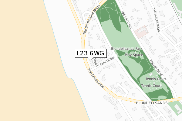L23 6WG map - large scale - OS Open Zoomstack (Ordnance Survey)