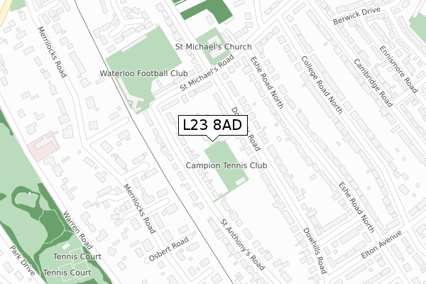 L23 8AD map - large scale - OS Open Zoomstack (Ordnance Survey) L23 8AD map - large scale - OS Open Zoomstack (Ordnance Survey)