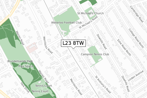 L23 8TW map - large scale - OS Open Zoomstack (Ordnance Survey) L23 8TW map - large scale - OS Open Zoomstack (Ordnance Survey)