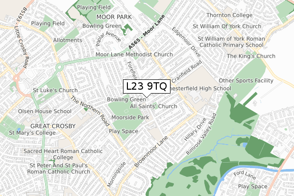 L23 9TQ map - small scale - OS Open Zoomstack (Ordnance Survey)