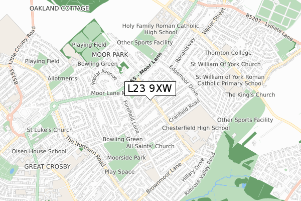 L23 9XW map - small scale - OS Open Zoomstack (Ordnance Survey) L23 9XW map - small scale - OS Open Zoomstack (Ordnance Survey)
