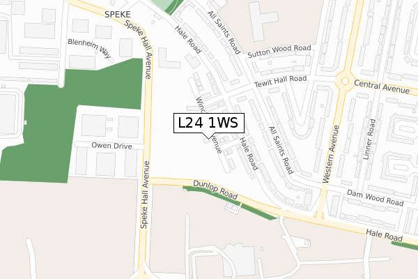 L24 1WS map - large scale - OS Open Zoomstack (Ordnance Survey)