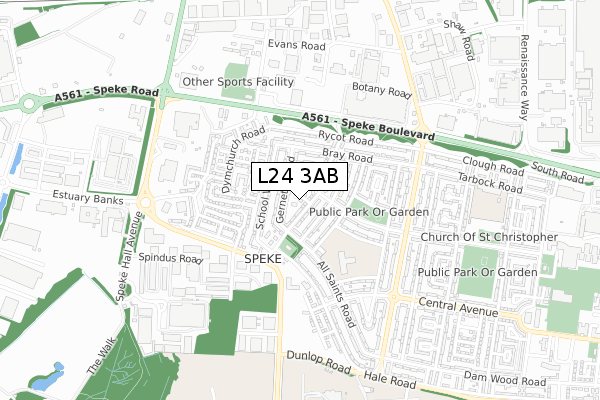 L24 3AB map - small scale - OS Open Zoomstack (Ordnance Survey)
