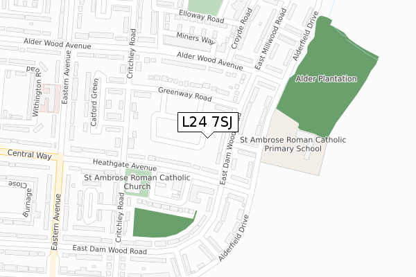 L24 7SJ map - large scale - OS Open Zoomstack (Ordnance Survey) L24 7SJ map - large scale - OS Open Zoomstack (Ordnance Survey)