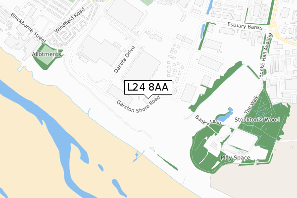 L24 8AA map - small scale - OS Open Zoomstack (Ordnance Survey) L24 8AA map - small scale - OS Open Zoomstack (Ordnance Survey)