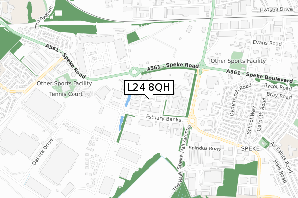 L24 8QH map - small scale - OS Open Zoomstack (Ordnance Survey) L24 8QH map - small scale - OS Open Zoomstack (Ordnance Survey)