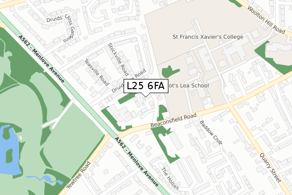 L25 6FA map - large scale - OS Open Zoomstack (Ordnance Survey) L25 6FA map - large scale - OS Open Zoomstack (Ordnance Survey)