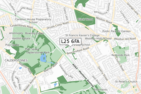 L25 6FA map - small scale - OS Open Zoomstack (Ordnance Survey) L25 6FA map - small scale - OS Open Zoomstack (Ordnance Survey)
