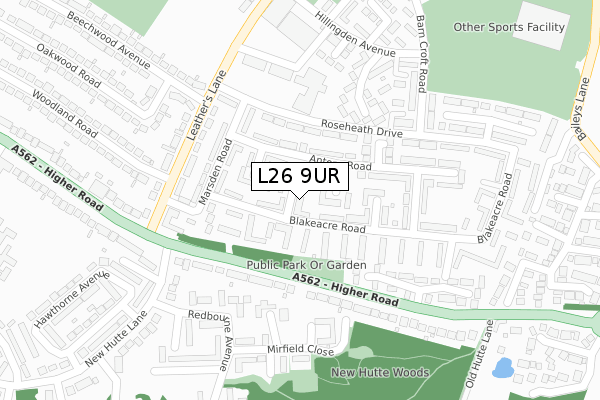 L26 9UR map - large scale - OS Open Zoomstack (Ordnance Survey) L26 9UR map - large scale - OS Open Zoomstack (Ordnance Survey)