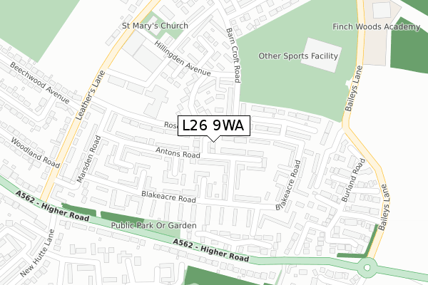 L26 9WA map - large scale - OS Open Zoomstack (Ordnance Survey) L26 9WA map - large scale - OS Open Zoomstack (Ordnance Survey)