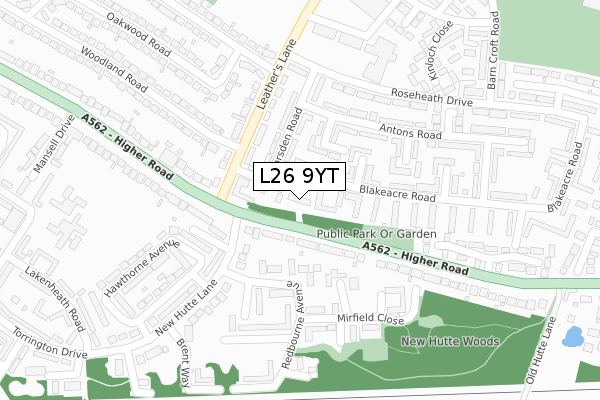L26 9YT map - large scale - OS Open Zoomstack (Ordnance Survey) L26 9YT map - large scale - OS Open Zoomstack (Ordnance Survey)