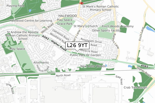 L26 9YT map - small scale - OS Open Zoomstack (Ordnance Survey) L26 9YT map - small scale - OS Open Zoomstack (Ordnance Survey)
