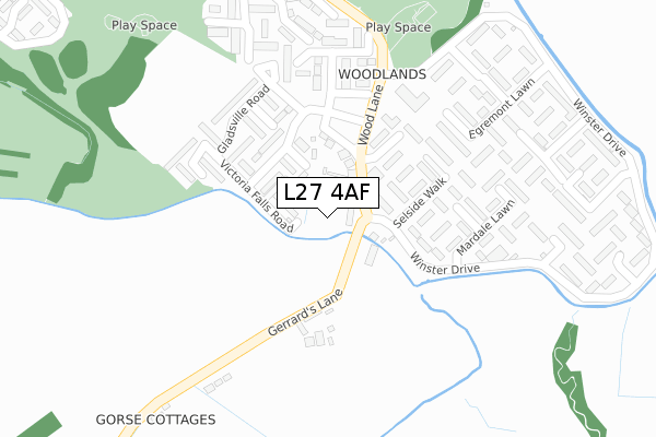 L27 4AF map - large scale - OS Open Zoomstack (Ordnance Survey)