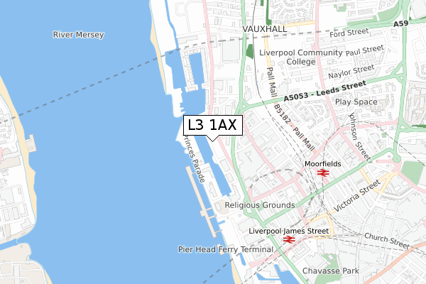 L3 1AX map - small scale - OS Open Zoomstack (Ordnance Survey)