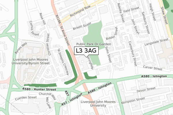 L3 3AG map - large scale - OS Open Zoomstack (Ordnance Survey)