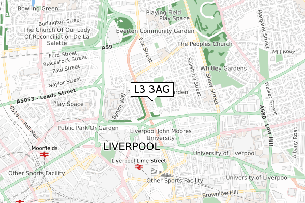 L3 3AG map - small scale - OS Open Zoomstack (Ordnance Survey)