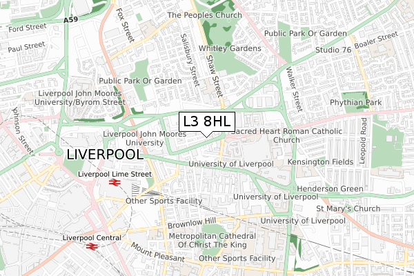 L3 8HL map - small scale - OS Open Zoomstack (Ordnance Survey)