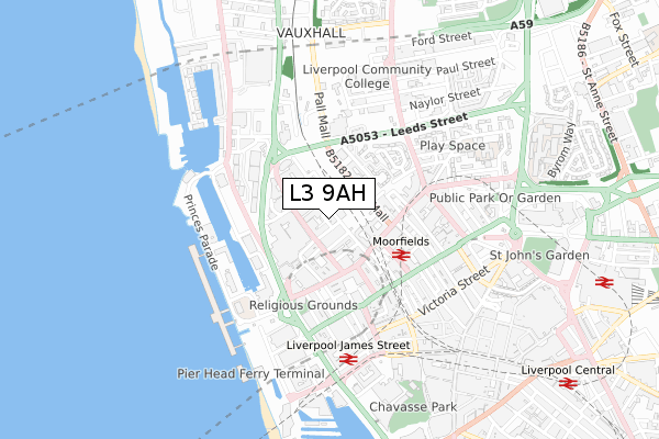 L3 9AH map - small scale - OS Open Zoomstack (Ordnance Survey)