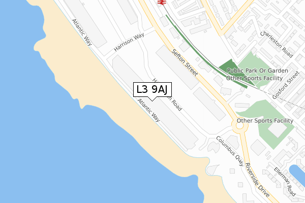 L3 9AJ map - large scale - OS Open Zoomstack (Ordnance Survey)