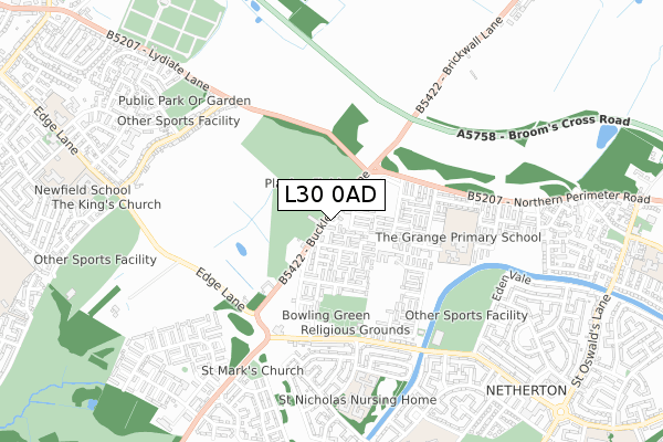L30 0AD map - small scale - OS Open Zoomstack (Ordnance Survey)
