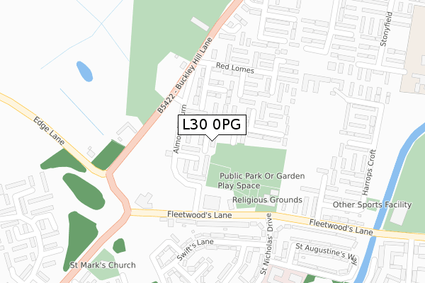 L30 0PG map - large scale - OS Open Zoomstack (Ordnance Survey)