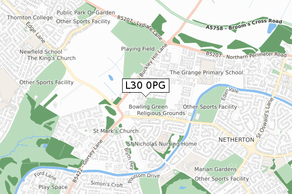 L30 0PG map - small scale - OS Open Zoomstack (Ordnance Survey)