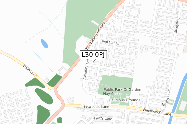 L30 0PJ map - large scale - OS Open Zoomstack (Ordnance Survey)