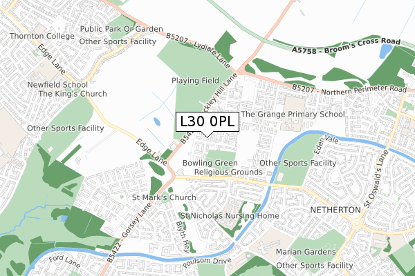 L30 0PL map - small scale - OS Open Zoomstack (Ordnance Survey)