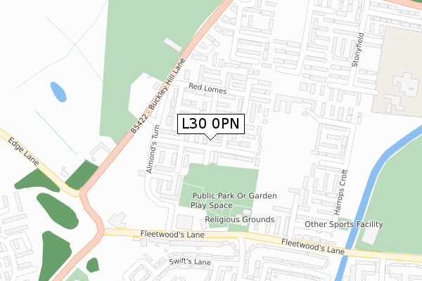 L30 0PN map - large scale - OS Open Zoomstack (Ordnance Survey)