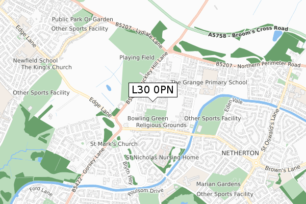 L30 0PN map - small scale - OS Open Zoomstack (Ordnance Survey)