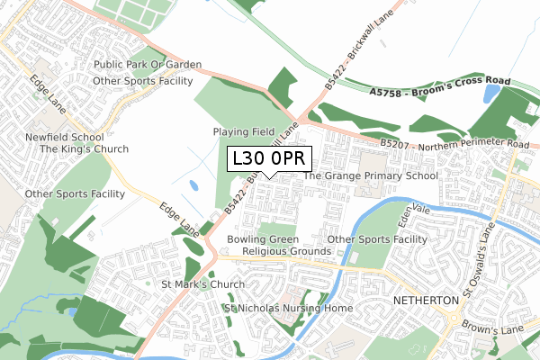 L30 0PR map - small scale - OS Open Zoomstack (Ordnance Survey)