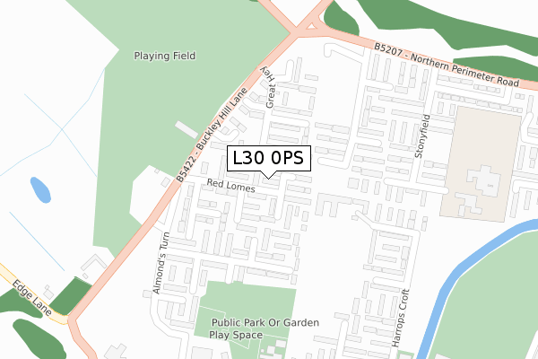 L30 0PS map - large scale - OS Open Zoomstack (Ordnance Survey)