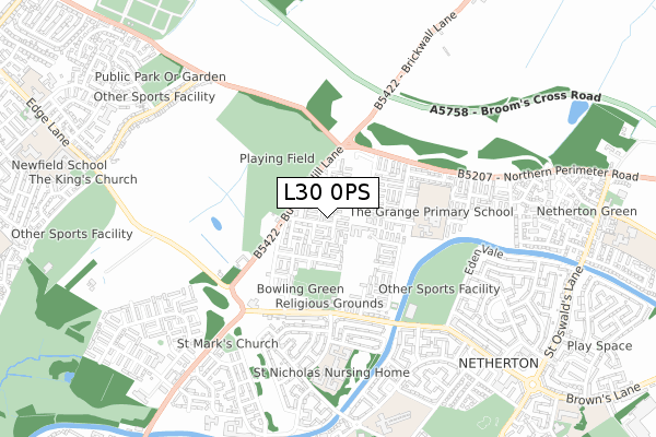 L30 0PS map - small scale - OS Open Zoomstack (Ordnance Survey)