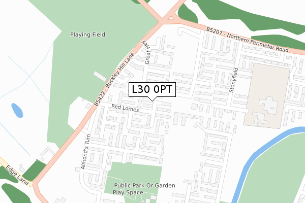 L30 0PT map - large scale - OS Open Zoomstack (Ordnance Survey)