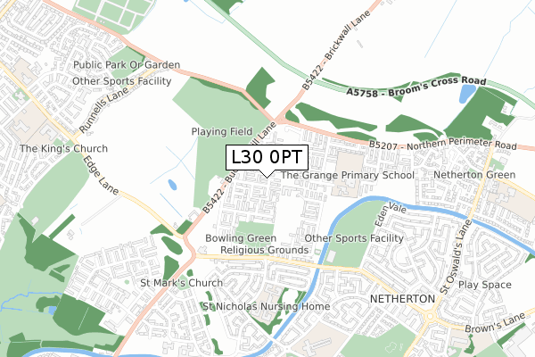 L30 0PT map - small scale - OS Open Zoomstack (Ordnance Survey)