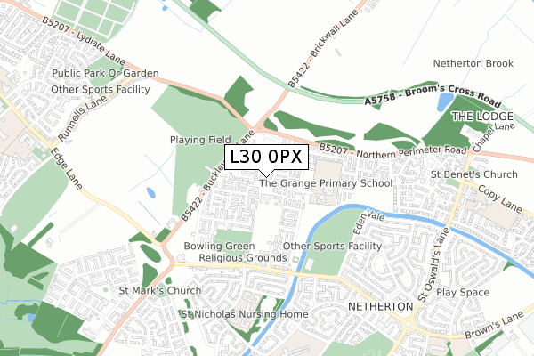 L30 0PX map - small scale - OS Open Zoomstack (Ordnance Survey)