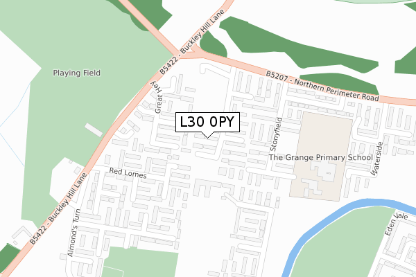 L30 0PY map - large scale - OS Open Zoomstack (Ordnance Survey)