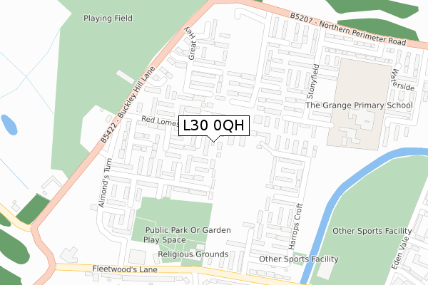 L30 0QH map - large scale - OS Open Zoomstack (Ordnance Survey)