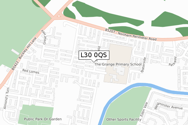 L30 0QS map - large scale - OS Open Zoomstack (Ordnance Survey)