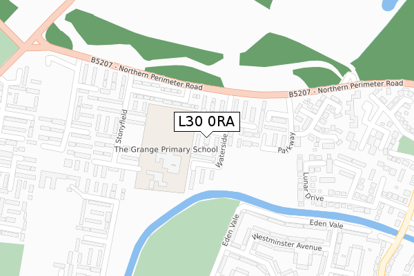 L30 0RA map - large scale - OS Open Zoomstack (Ordnance Survey)