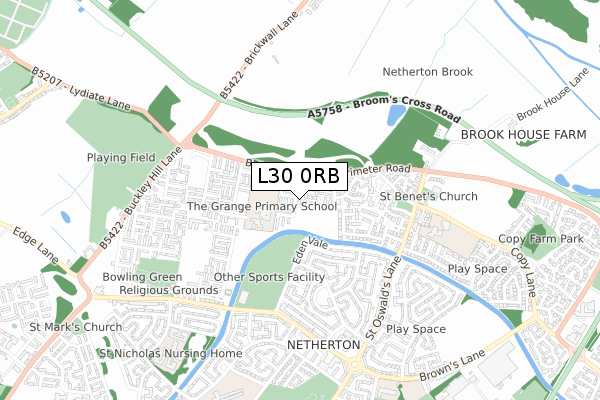 L30 0RB map - small scale - OS Open Zoomstack (Ordnance Survey)