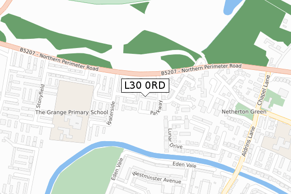 L30 0RD map - large scale - OS Open Zoomstack (Ordnance Survey)