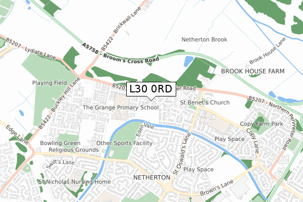 L30 0RD map - small scale - OS Open Zoomstack (Ordnance Survey)