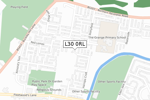 L30 0RL map - large scale - OS Open Zoomstack (Ordnance Survey)